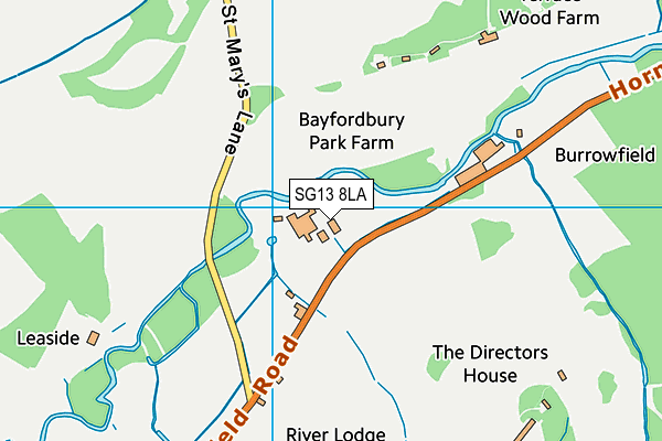 SG13 8LA map - OS VectorMap District (Ordnance Survey)