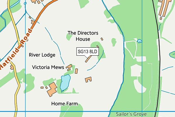 SG13 8LD map - OS VectorMap District (Ordnance Survey)