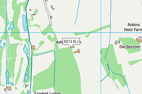 SG13 8LJ map - OS VectorMap District (Ordnance Survey)