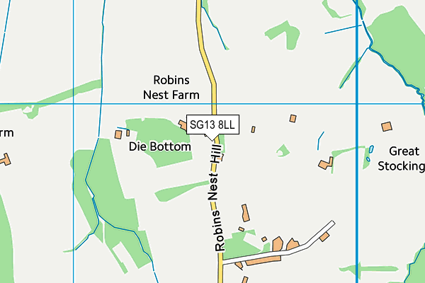 SG13 8LL map - OS VectorMap District (Ordnance Survey)