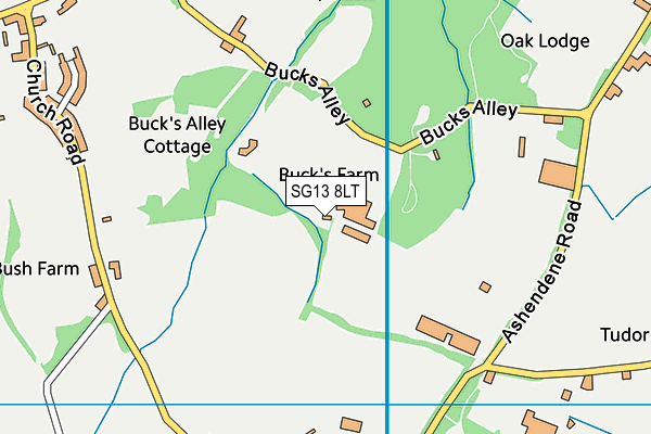 SG13 8LT map - OS VectorMap District (Ordnance Survey)