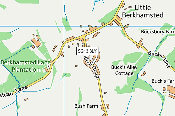 Little Berkhamsted Recreation Ground map (SG13 8LY) - OS VectorMap District (Ordnance Survey)