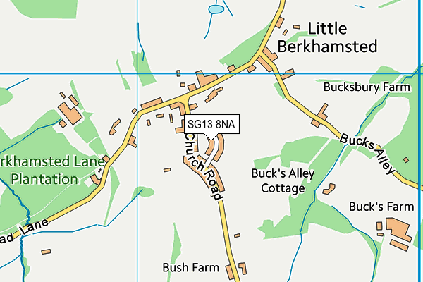 SG13 8NA map - OS VectorMap District (Ordnance Survey)