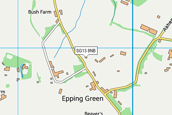 SG13 8NB map - OS VectorMap District (Ordnance Survey)