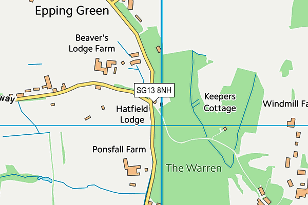 SG13 8NH map - OS VectorMap District (Ordnance Survey)