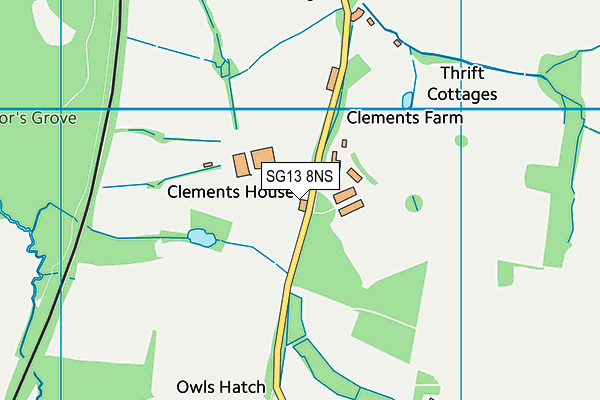 SG13 8NS map - OS VectorMap District (Ordnance Survey)