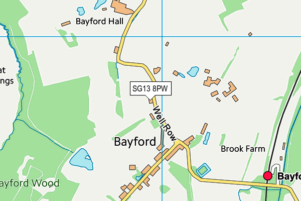 SG13 8PW map - OS VectorMap District (Ordnance Survey)