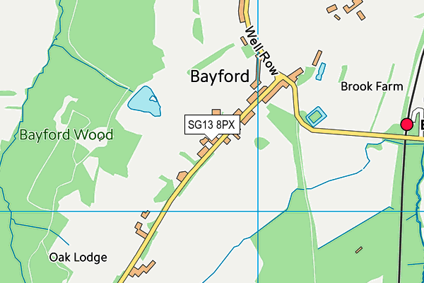 Bayford Church of England Voluntary Controlled Primary School map (SG13 8PX) - OS VectorMap District (Ordnance Survey)
