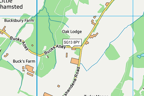 SG13 8PY map - OS VectorMap District (Ordnance Survey)