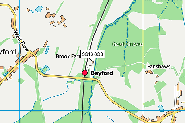 SG13 8QB map - OS VectorMap District (Ordnance Survey)