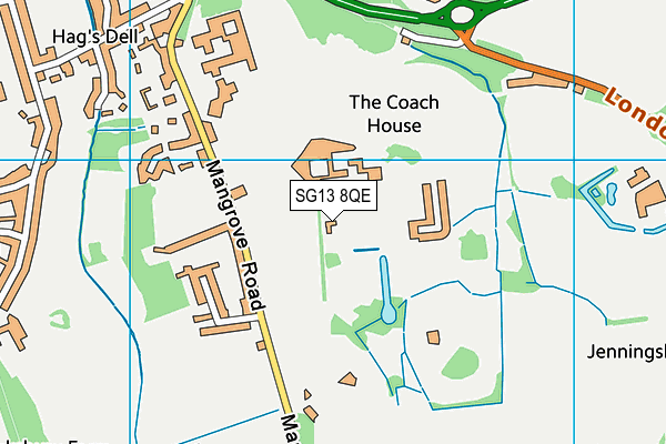 SG13 8QE map - OS VectorMap District (Ordnance Survey)