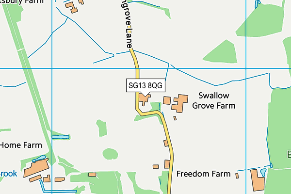 SG13 8QG map - OS VectorMap District (Ordnance Survey)