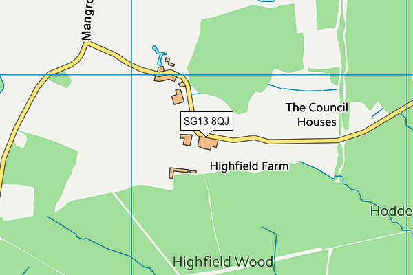 SG13 8QJ map - OS VectorMap District (Ordnance Survey)