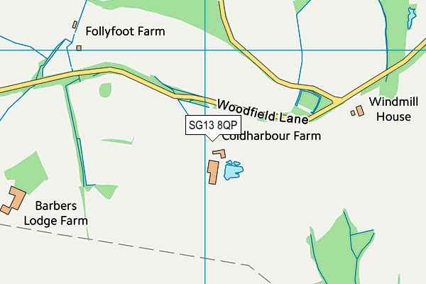 SG13 8QP map - OS VectorMap District (Ordnance Survey)