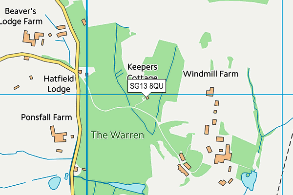 SG13 8QU map - OS VectorMap District (Ordnance Survey)