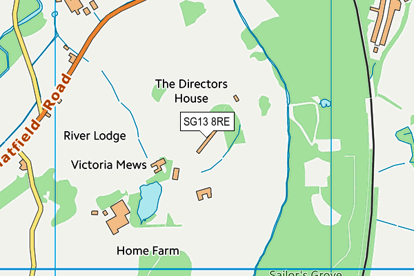 SG13 8RE map - OS VectorMap District (Ordnance Survey)