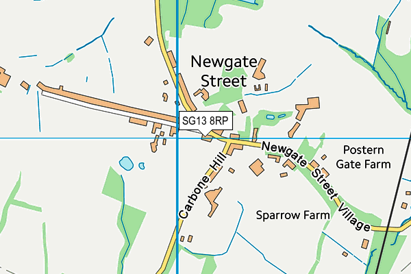 Newgate Street Village Hall map (SG13 8RP) - OS VectorMap District (Ordnance Survey)