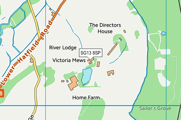 SG13 8SP map - OS VectorMap District (Ordnance Survey)