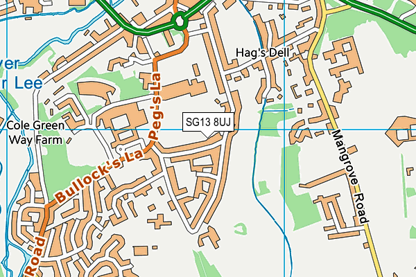 SG13 8UJ map - OS VectorMap District (Ordnance Survey)