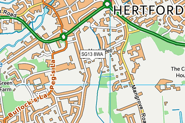 SG13 8WA map - OS VectorMap District (Ordnance Survey)