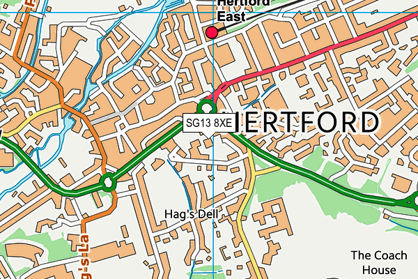 SG13 8XE map - OS VectorMap District (Ordnance Survey)