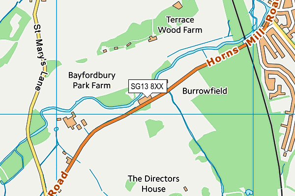 SG13 8XX map - OS VectorMap District (Ordnance Survey)