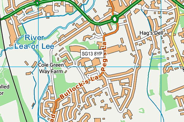 SG13 8YP map - OS VectorMap District (Ordnance Survey)