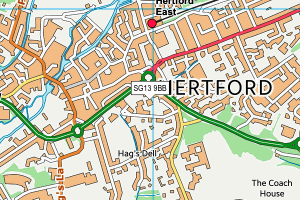 SG13 9BB map - OS VectorMap District (Ordnance Survey)