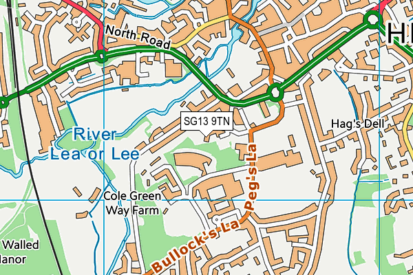 SG13 9TN map - OS VectorMap District (Ordnance Survey)