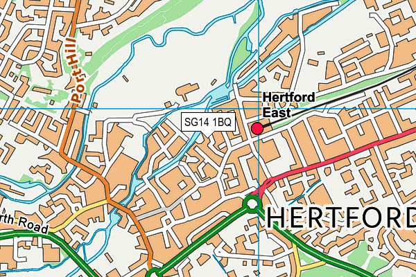 SG14 1BQ map - OS VectorMap District (Ordnance Survey)