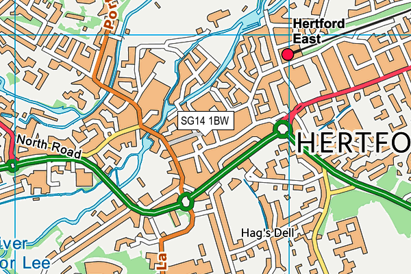 SG14 1BW map - OS VectorMap District (Ordnance Survey)