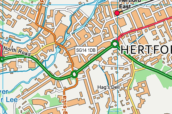 SG14 1DB map - OS VectorMap District (Ordnance Survey)