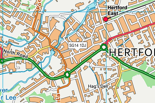 SG14 1DJ map - OS VectorMap District (Ordnance Survey)