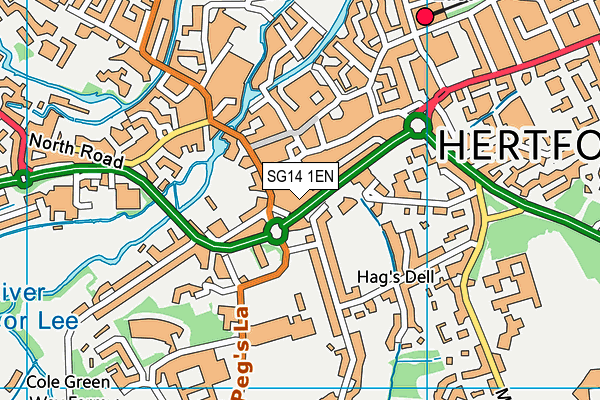 SG14 1EN map - OS VectorMap District (Ordnance Survey)