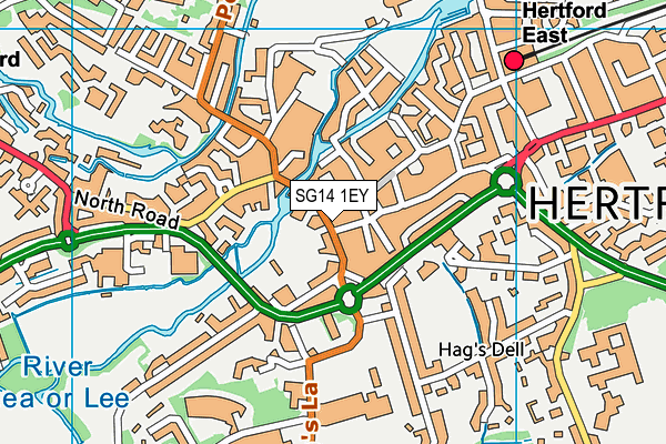 SG14 1EY map - OS VectorMap District (Ordnance Survey)