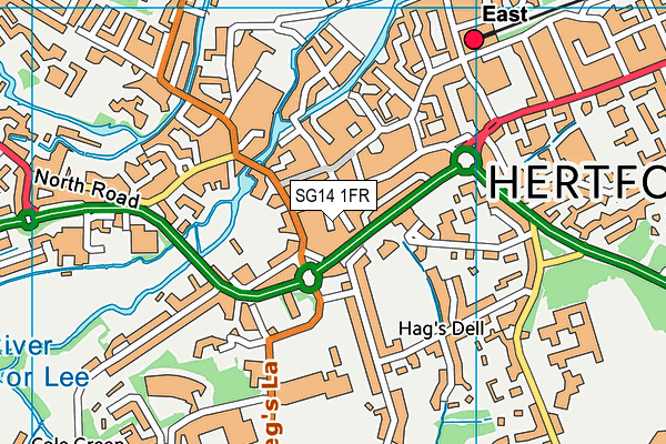 SG14 1FR map - OS VectorMap District (Ordnance Survey)