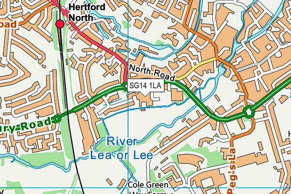 SG14 1LA map - OS VectorMap District (Ordnance Survey)