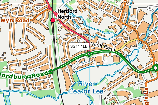 SG14 1LB map - OS VectorMap District (Ordnance Survey)