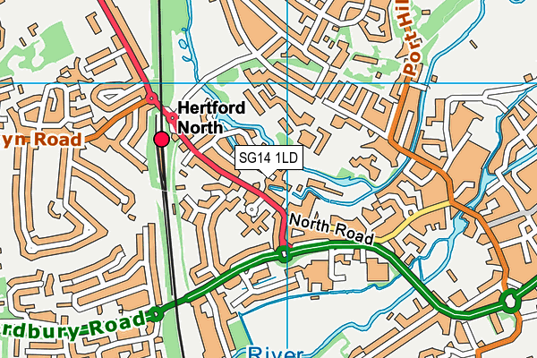 SG14 1LD map - OS VectorMap District (Ordnance Survey)