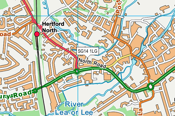 SG14 1LG map - OS VectorMap District (Ordnance Survey)