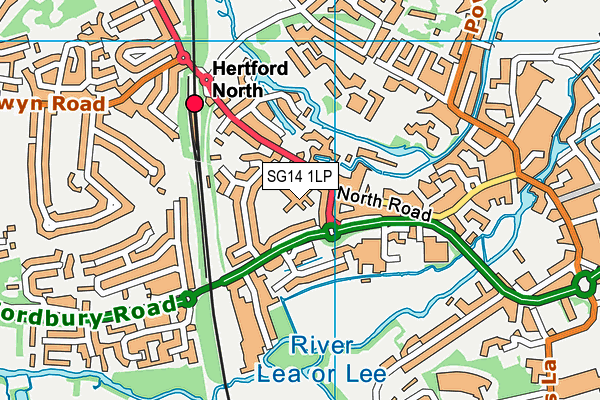 SG14 1LP map - OS VectorMap District (Ordnance Survey)