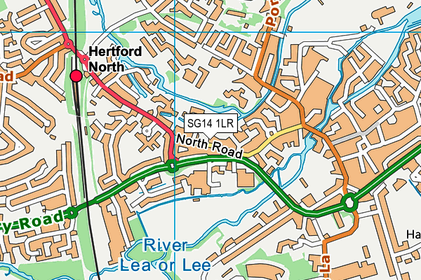 SG14 1LR map - OS VectorMap District (Ordnance Survey)