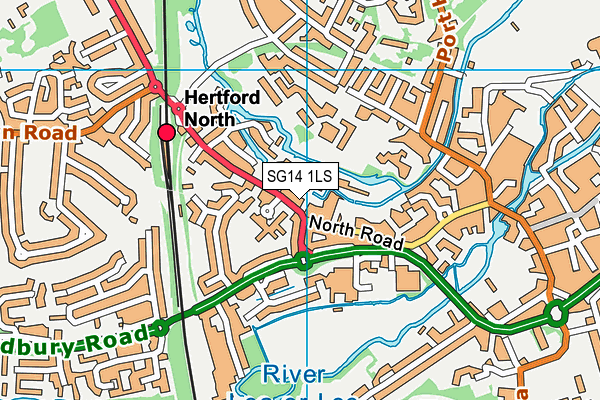 SG14 1LS map - OS VectorMap District (Ordnance Survey)