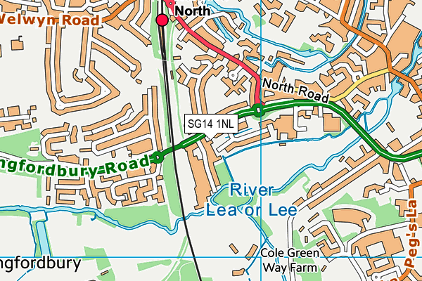 SG14 1NL map - OS VectorMap District (Ordnance Survey)