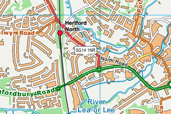 SG14 1NR map - OS VectorMap District (Ordnance Survey)