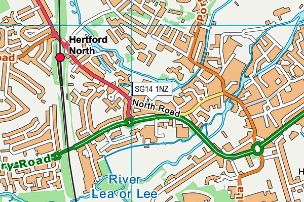 SG14 1NZ map - OS VectorMap District (Ordnance Survey)