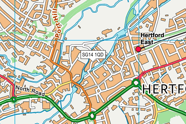 SG14 1QD map - OS VectorMap District (Ordnance Survey)