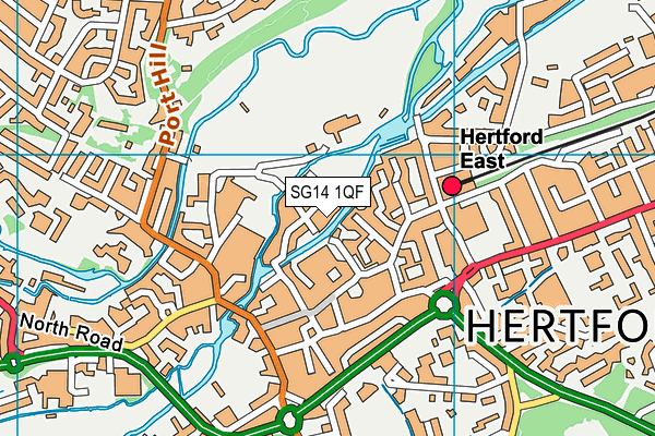 SG14 1QF map - OS VectorMap District (Ordnance Survey)