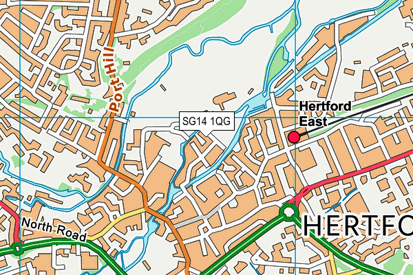 SG14 1QG map - OS VectorMap District (Ordnance Survey)