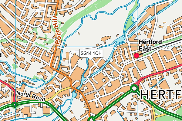 SG14 1QH map - OS VectorMap District (Ordnance Survey)